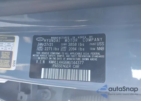 2021 Hyundai Elantra Se from USA, damaged, VIN KMHLL4AG6MU144377